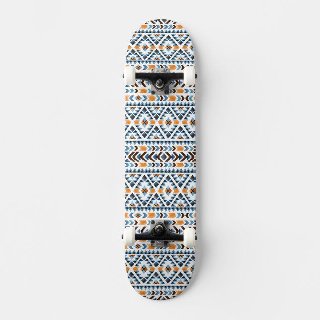 Cute watercolor aztec pattern skateboard (Front)