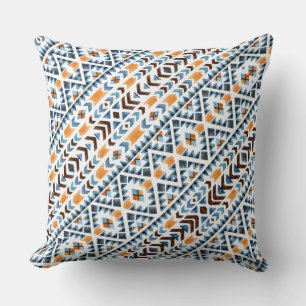 Cute watercolor aztec pattern throw pillow