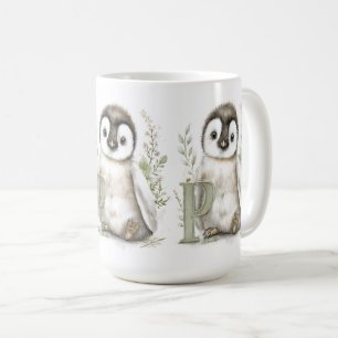 Cute Watercolor Baby Animals with Alphabet Letters Coffee Mug