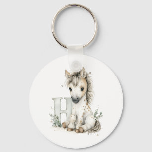 Cute Watercolor Baby Animals with Alphabet Letters Keychain