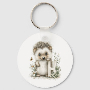 Cute Watercolor Baby Animals with Alphabet Letters Keychain