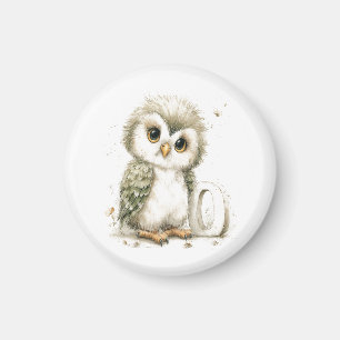Cute Watercolor Baby Animals with Alphabet Letters Magnet