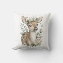 Cute Watercolor Baby Animals with Flowers