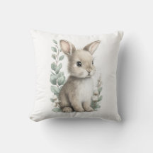 Cute Watercolor Baby Animals with Flowers