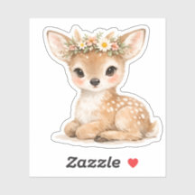 Cute Watercolor Baby Deer Vinyl Sticker