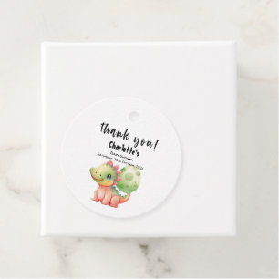 Cute Watercolor Baby Dinosaur Baby Shower Favour Tags