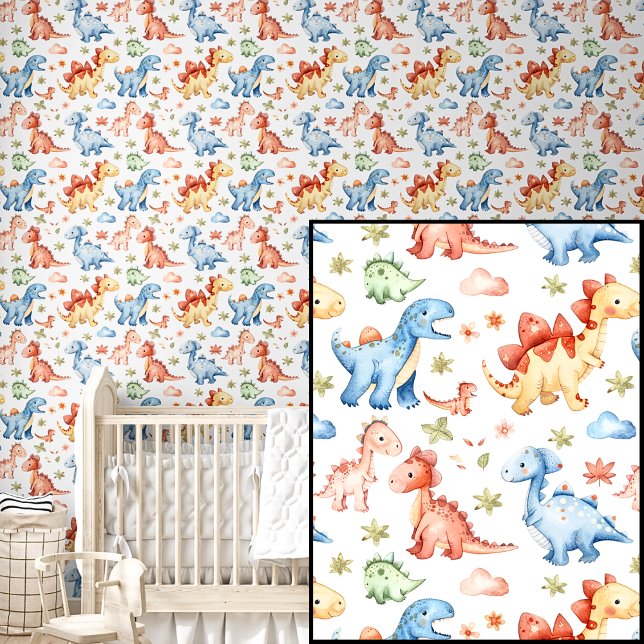 Cute Watercolor Baby Dinosaurs  Wallpaper (Creator Uploaded)