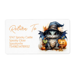 Cute Watercolor Baby Dragon Return Address Label