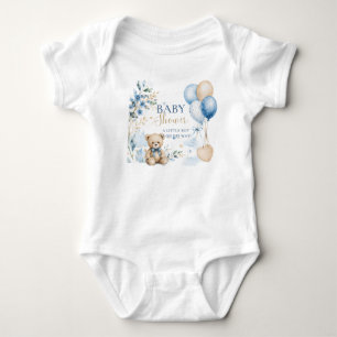 Cute Watercolor Baby Shower T-Shirt Blue Stork & Bodysuit
