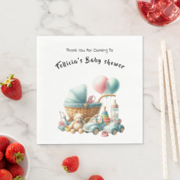 Cute watercolor Baby Toys I Baby Shower Napkin