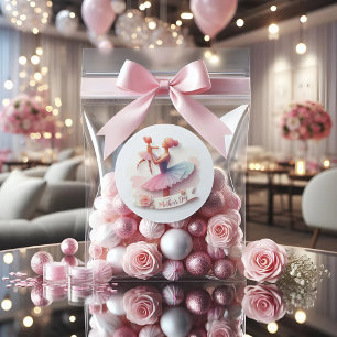 Cute Watercolor Ballerina Mom Round Sticker