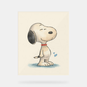 Cute Watercolor Beagle Dog Illustration Acrylic Sign