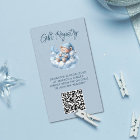 Cute watercolor bear baby shower QR Code registry