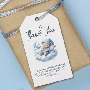 Cute watercolor bear baby shower thank you gift tags
