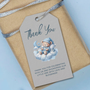 Cute watercolor bear baby shower thank you gift tags