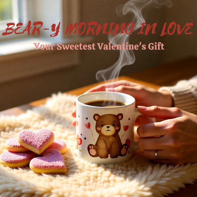 Cute Watercolor Bear with Hearts Valentine Espresso Cup (Cute Watercolor Bear with Hearts Valentine Espresso Cup)