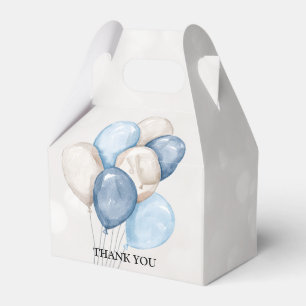 Cute Watercolor Blue White Balloons Party Favor Box