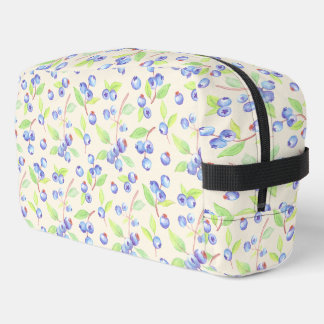 Cute Watercolor Blueberry Botanical Pattern Dopp Kit