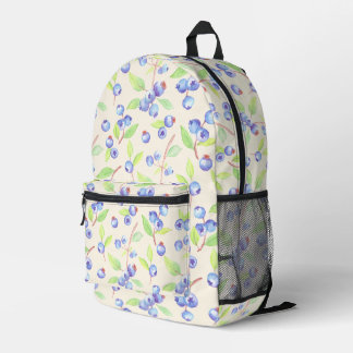 Cute Watercolor Blueberry Botanical Pattern Printed Backpack