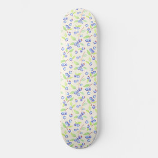 Cute Watercolor Blueberry Botanical Pattern Skateboard