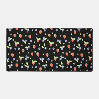 Cute Watercolor blueberry strawberry Pattern Desk Mat