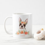 Cute Watercolor Boston Terrier Peach Floral Coffee Mug<br><div class="desc">Cute Watercolor Boston Terrier Peach Floral Coffee Mug | Customizable mug featuring an adorable watercolor illustration of a Boston Terrier with peach flowers. This will be a perfect gift for dog lovers.</div>