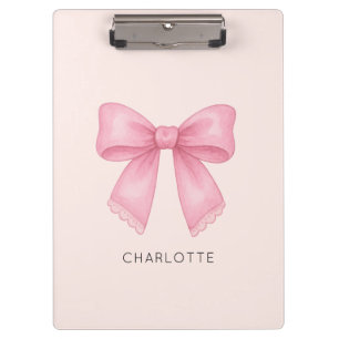 Cute Watercolor Bow Coquette Clipboard