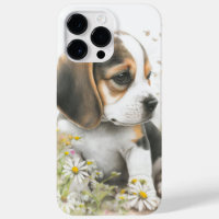 CUTE WATERCOLOR BROWN & WHITE BEAGLE PUPPY DOG