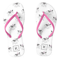 Cute Watercolor Bunnies with Monogram
