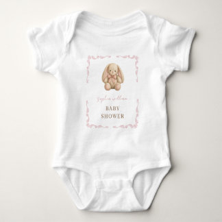 Cute Watercolor Bunny Baby Shower Bodysuit