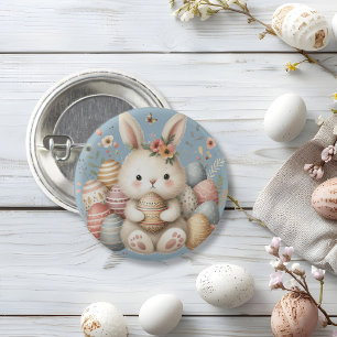Cute watercolor Bunny Easter 1 Inch Round Button
