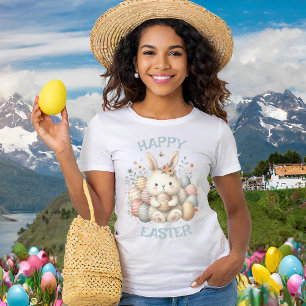 Cute watercolor Bunny Easter customizable Girl T-Shirt