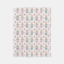 Cute Watercolor Bunny Seamless Pattern