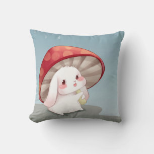 Cute Watercolor Bunny Throw Pillow