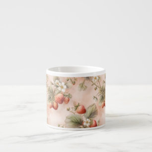 Cute Watercolor Bunny with Strawberries Espresso Cup