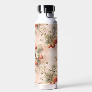 Cute Watercolor Bunny with Strawberries Mug Water Bottle
