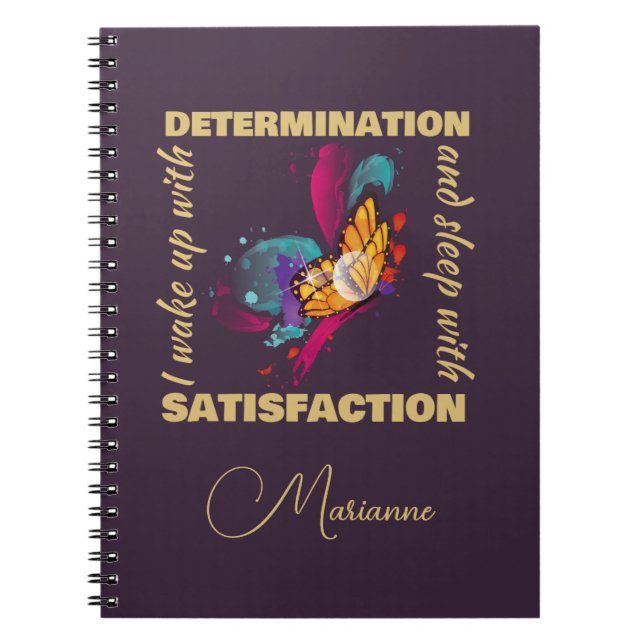 Cute Watercolor Butterfly Motivation Notebook (Front)