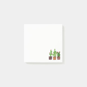 Cute Watercolor Cactus In Pots Post-it Notes