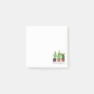 Cute Watercolor Cactus In Pots Post-it Notes