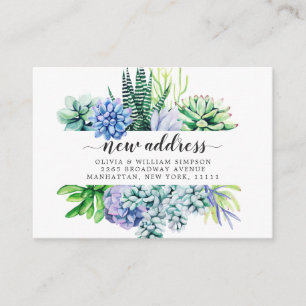 Cute Watercolor Cactus Moving Announcement