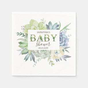 Cute Watercolor Cactus Succulents Napkin