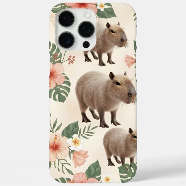 Cute Watercolor Capybara Seamless Pattern Case-Mate iPhone Case (Back)