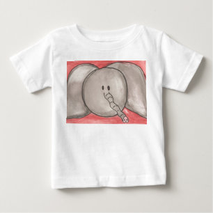 Cute Watercolor Cartoon Elephant Baby T-Shirt