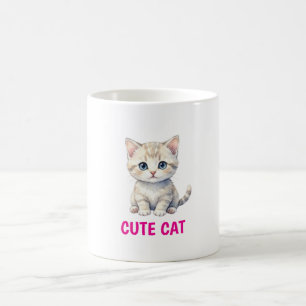 Cute Watercolor Cat Coffee Mug