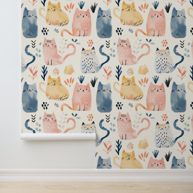 Cute watercolor cats wallpaper (Application)