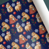 Cute Watercolor Christmas Capybara