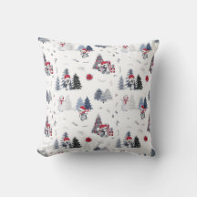 Cute Watercolor Christmas Holiday Penguin Pattern