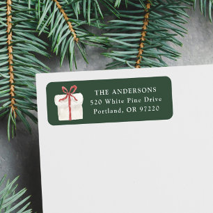 Cute Watercolor Christmas Present Return Address