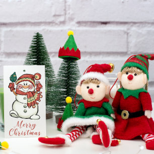 Cute watercolor christmas Snowman Gift Tags