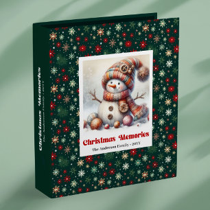 Cute watercolor Christmas snowman kids memory Binder